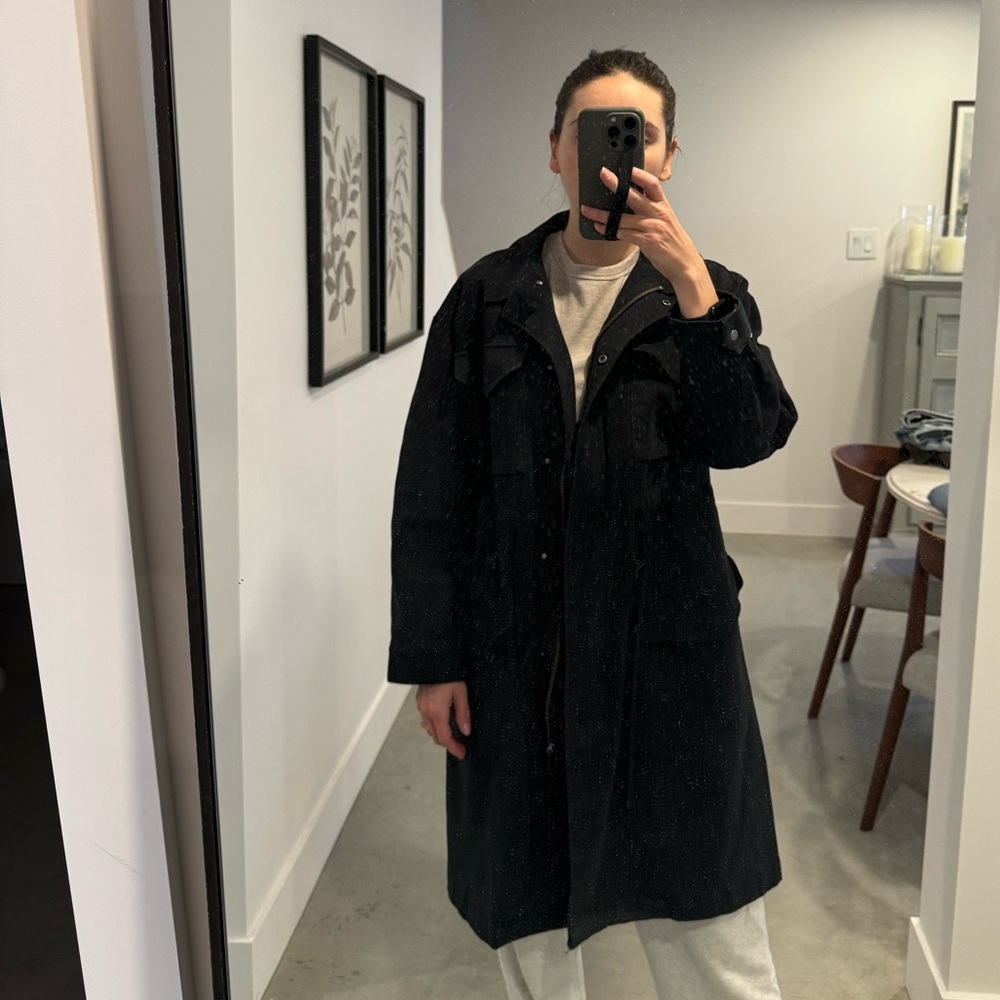 OAK + FORT Utility Black Long Coat